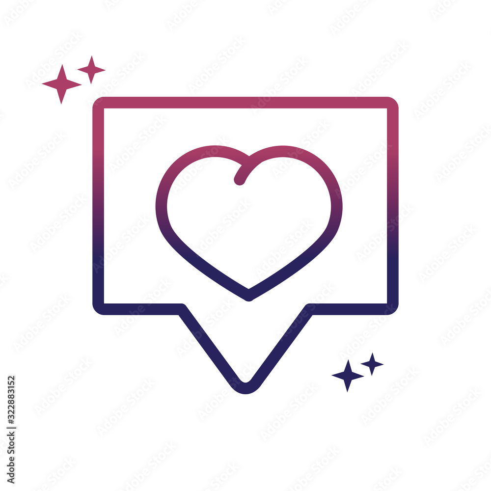 love heart speech bubble social media gradient style icon love heart speech bubble social media gradient style icon
