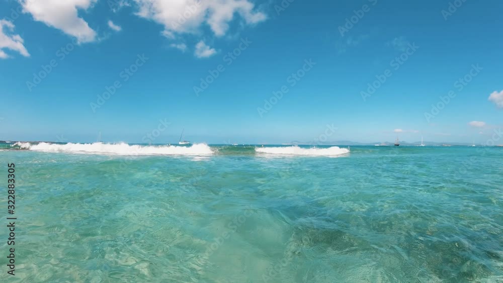 Balearic Island Formentera Transparent Teal Sea Balearic Island Formentera Transparent Teal Sea