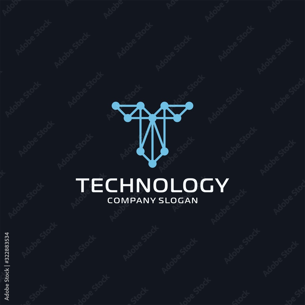 letter T Technology / software logo design icon download 