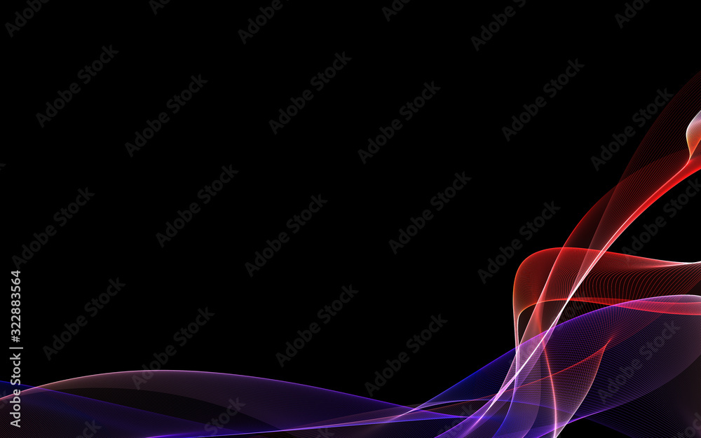 Obraz premium Dark abstract background with a glowing abstract waves