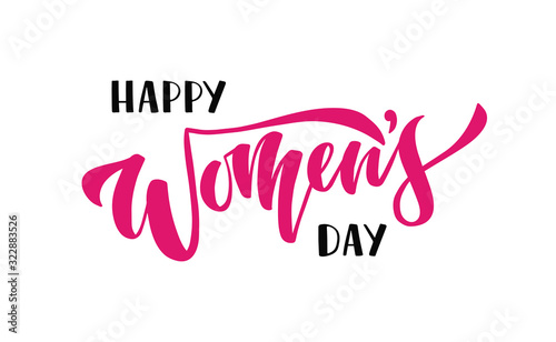 Hand drawn vector brush lettering. Celebration pink text for advertising