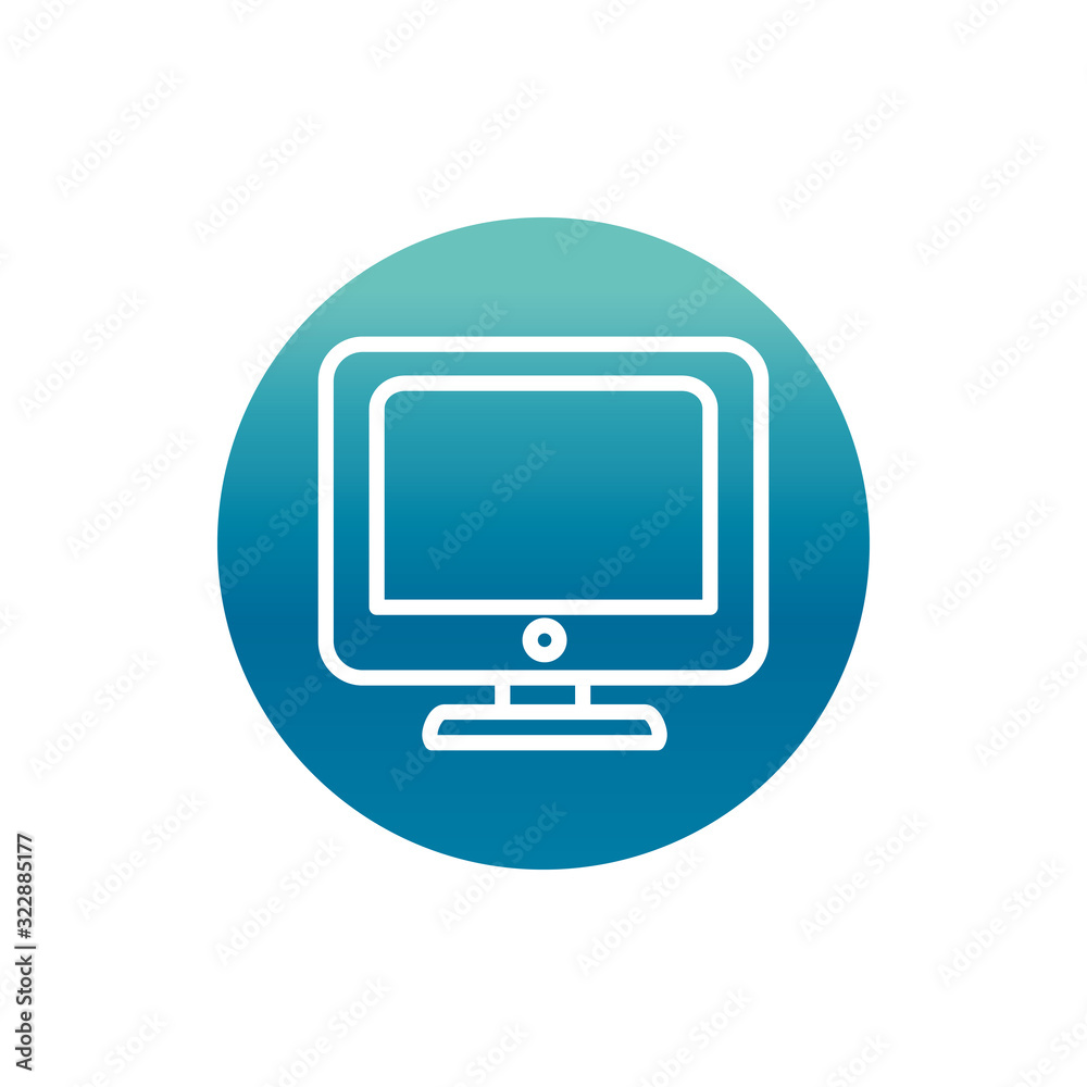 office computer monitor technology supply block gradient style icon office computer monitor technology supply block gradient style icon