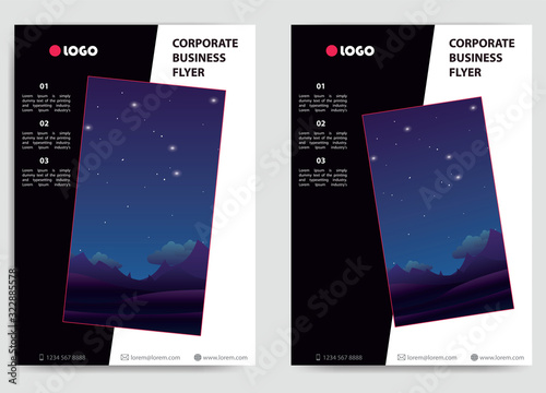 corporate business flyer in a4 size, vector poster cover brochure template