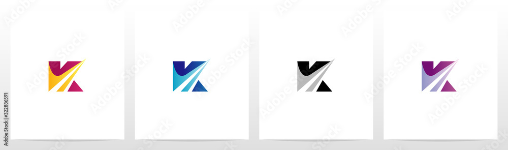 Swoosh Pointed Graphic On Letter Logo Design K Swoosh Pointed Graphic On Letter Logo Design K