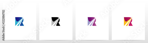 Swoosh Pointed Graphic On Letter Logo Design R