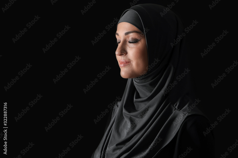 Beautiful Arab woman on dark background Beautiful Arab woman on dark background