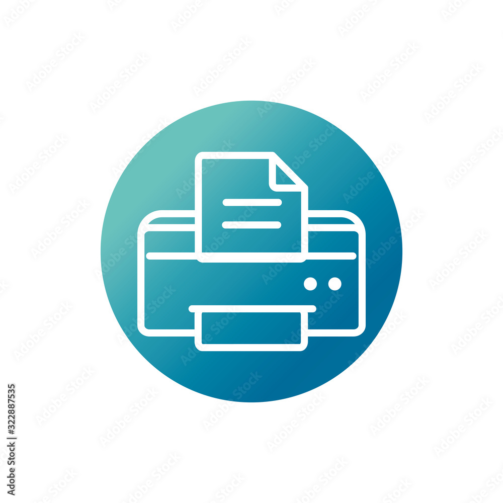 office equipment paper printer supply block gradient style icon office equipment paper printer supply block gradient style icon