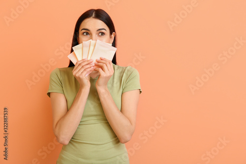 Young woman with menstrual ...