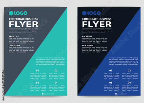 corporate business flyer in a4 size, vector poster cover brochure template