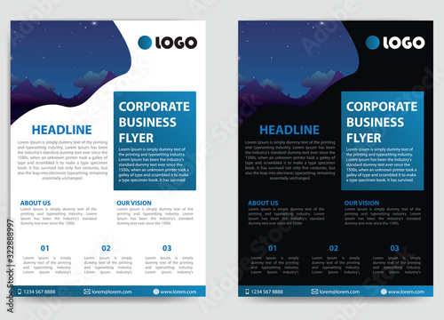 corporate business flyer in a4 size, vector poster cover brochure template