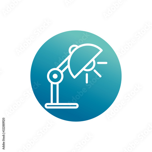 office desk lamp light bulb supply block gradient style icon