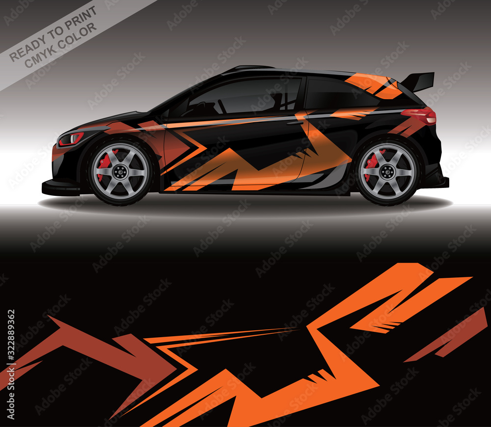Car wrap decal design vector, custom livery race rally car vehicle sticker and tinting. Car wrap decal design vector, custom livery race rally car vehicle sticker and tinting.