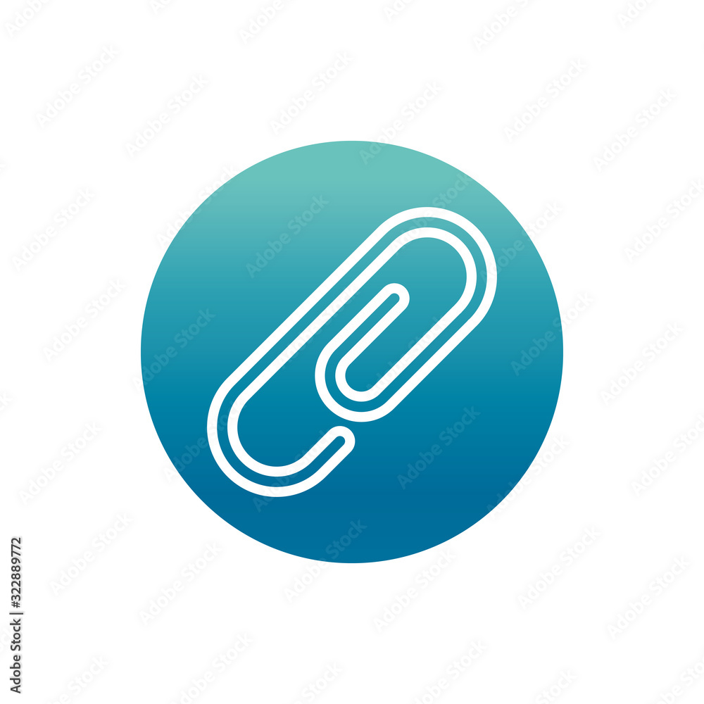office paper clip stationery supply block gradient style icon office paper clip stationery supply block gradient style icon
