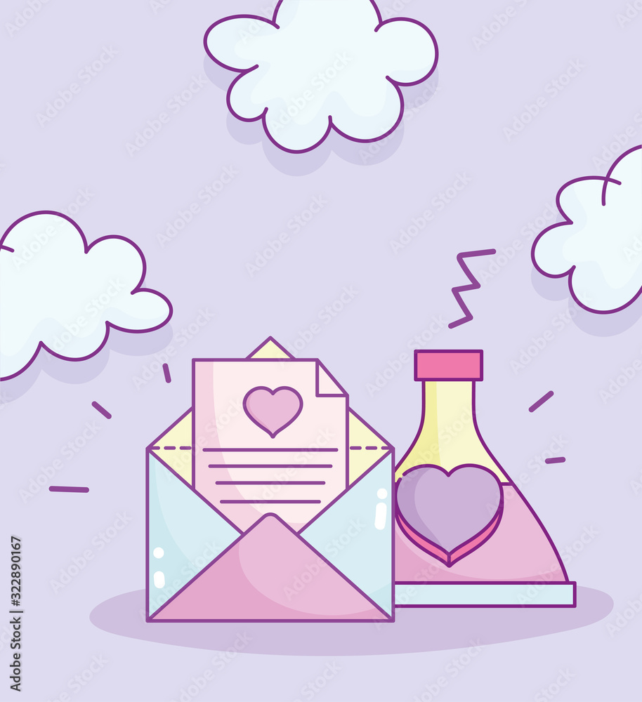 happy valentines day, envelope letter love potion bottle happy valentines day, envelope letter love potion bottle