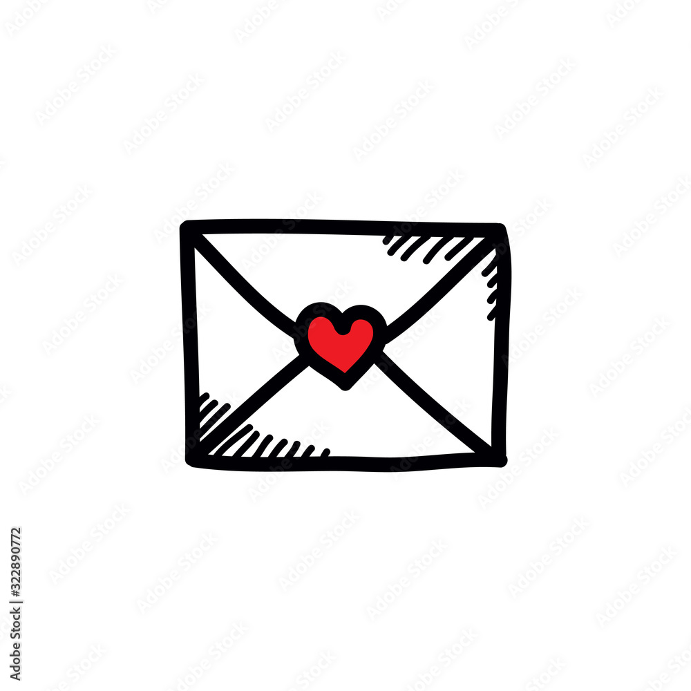 love letter doodle icon, vector illustration love letter doodle icon, vector illustration