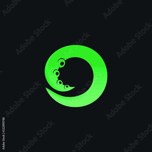 Letter O Logo Design with Tentacle Element