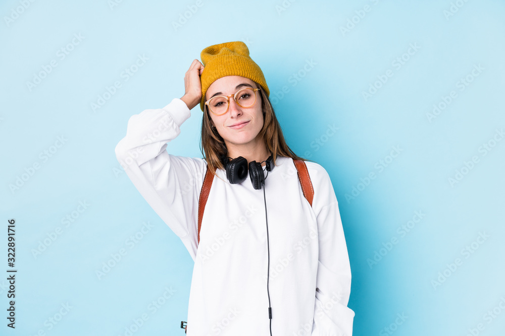 Young student woman isolated being shocked, she has remembered important meeting. Young student woman isolated being shocked, she has remembered important meeting.