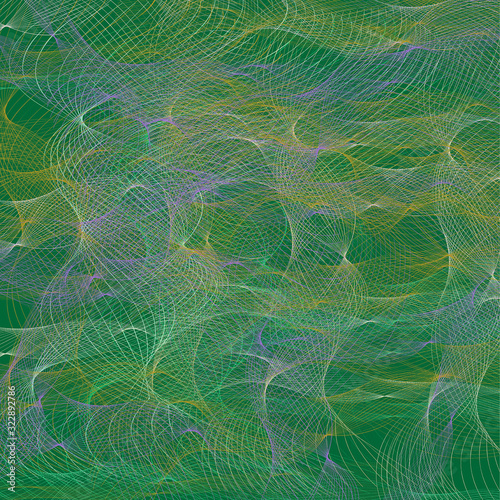 Lots of line art, graphic on a green background