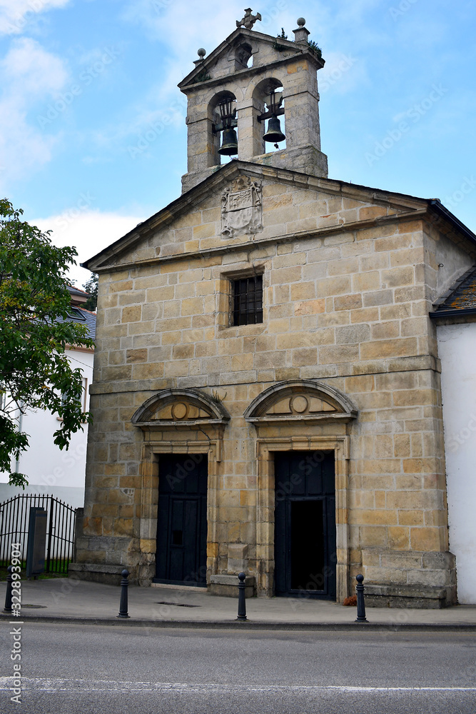 Obraz premium chapel of Our Lady of Mercy in the city of Vivero, in the province of Lugo, belonging to the parish of Santiago de Vivero, Galicia. Spain. Europe September 30, 2019