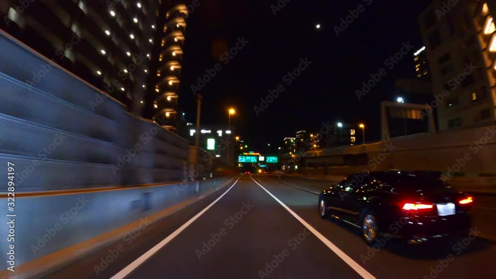 Driving on highway at night Driving on highway at night