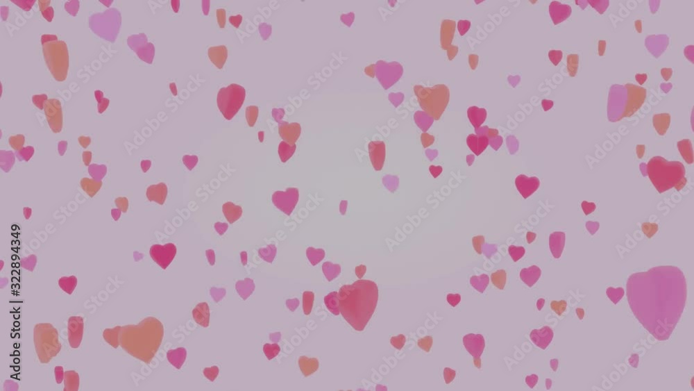Colorful falling heart on soft pink background valentine 4k Colorful falling heart on soft pink background valentine 4k