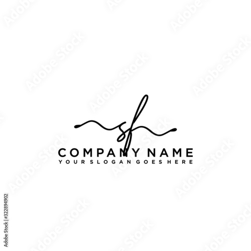 Initial letter SF Signature handwriting Logo Vector