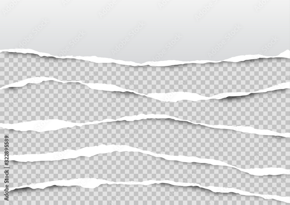 Obraz premium Torn paper on transparent background with space for text. Vector illustration.