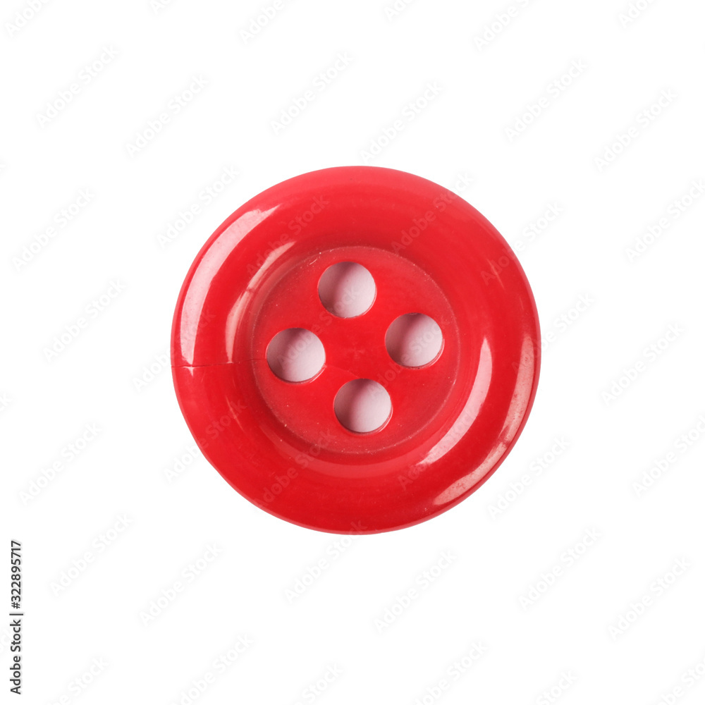 Fototapeta premium Red round button isolated on white