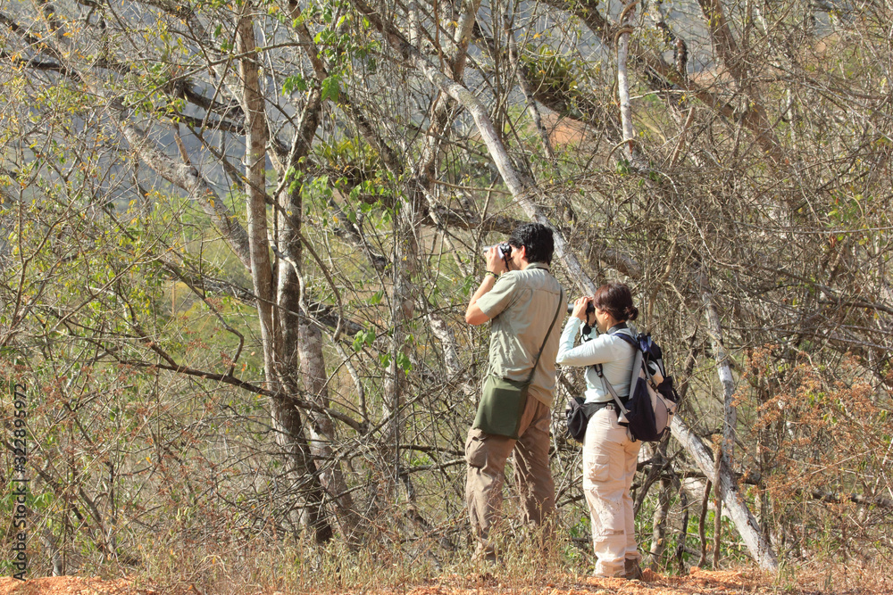 Birders in the outdoors birdwatching during Global Big Day Venezuela 