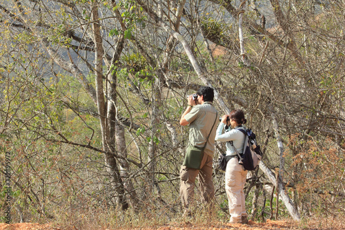 Birders in the outdoors birdwatching during Global Big Day Venezuela 