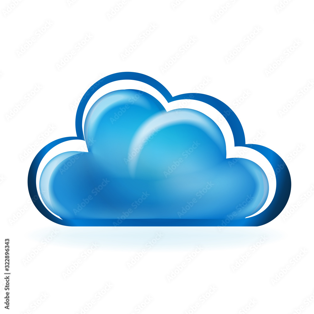 Cloud glossy tech symbol logo vector image Cloud glossy tech symbol logo vector image