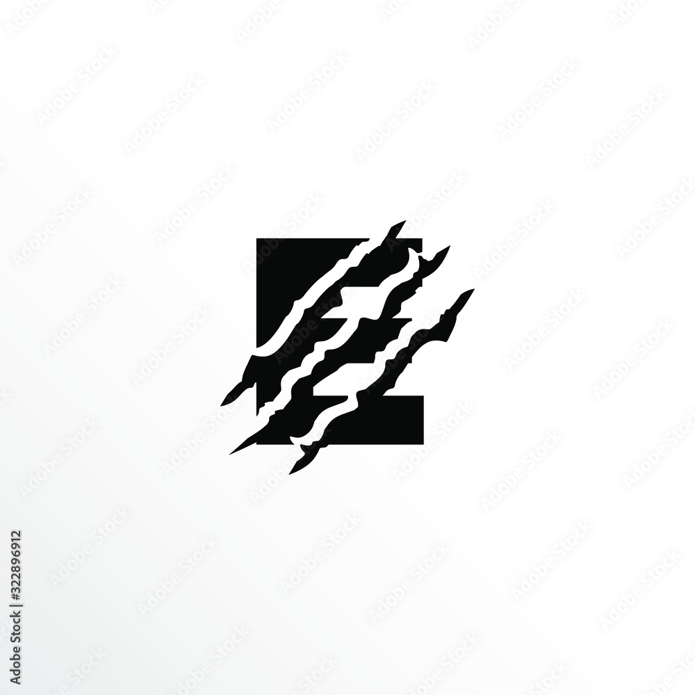 Initial Letter E with Claw Scratch Logo Design Initial Letter E with Claw Scratch Logo Design