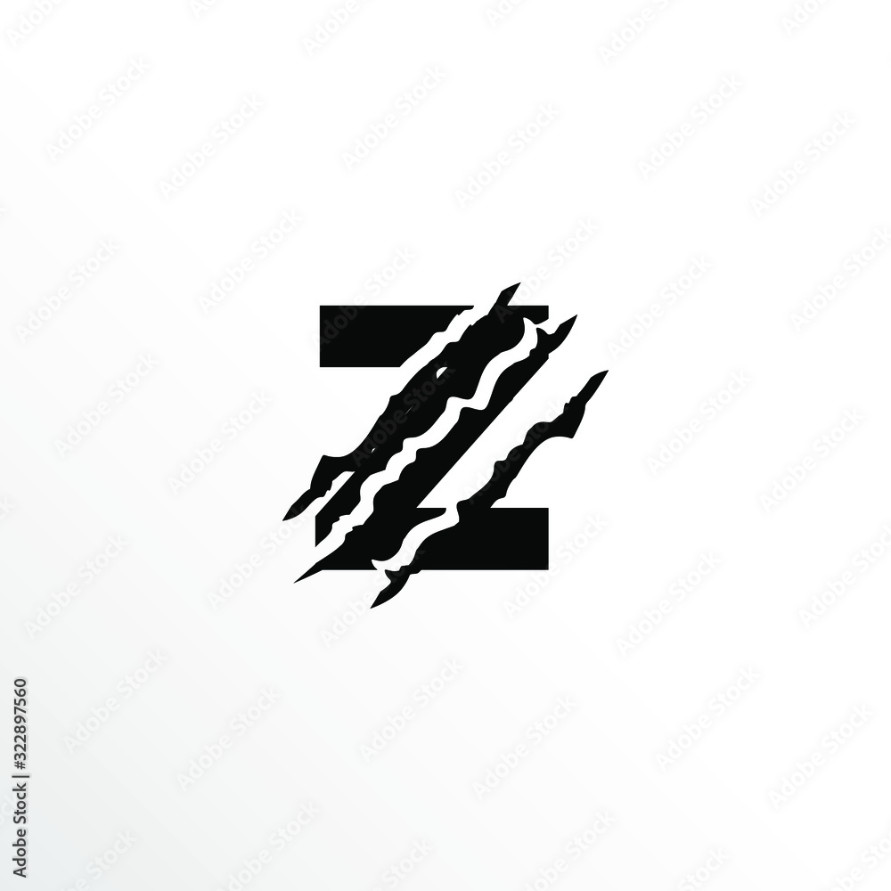 Initial Letter Z with Claw Scratch Logo Design Initial Letter Z with Claw Scratch Logo Design