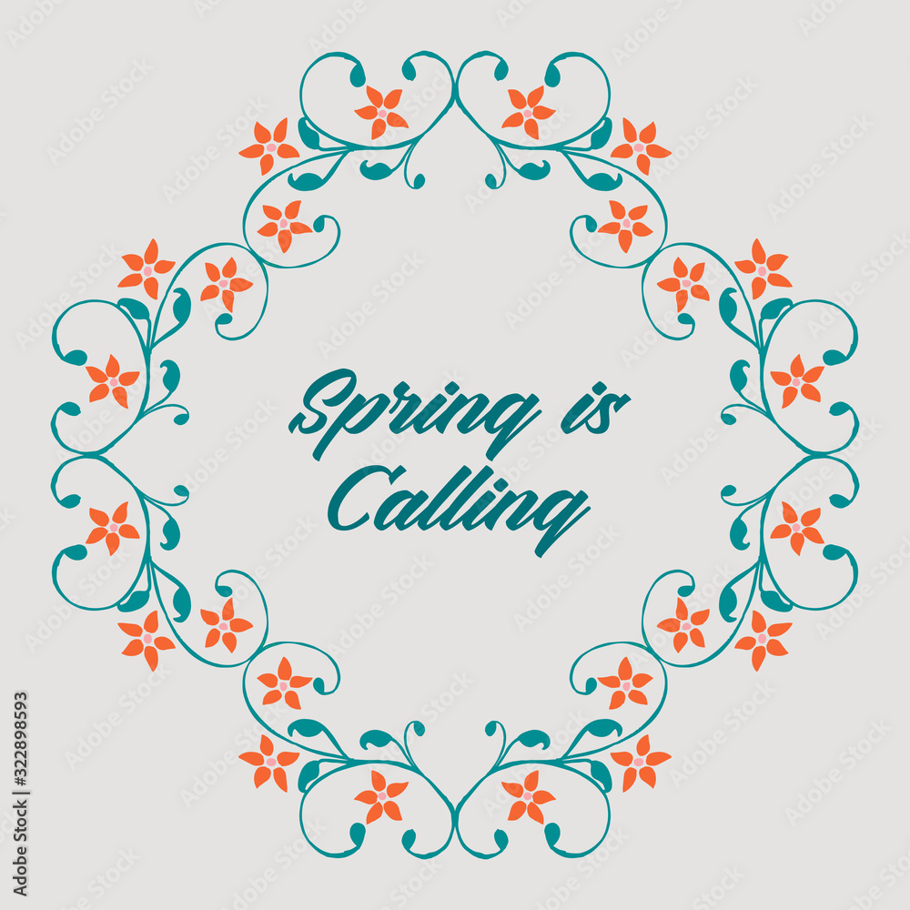 Seamless pattern of leaf and floral frame, for spring calling poster design. Vector