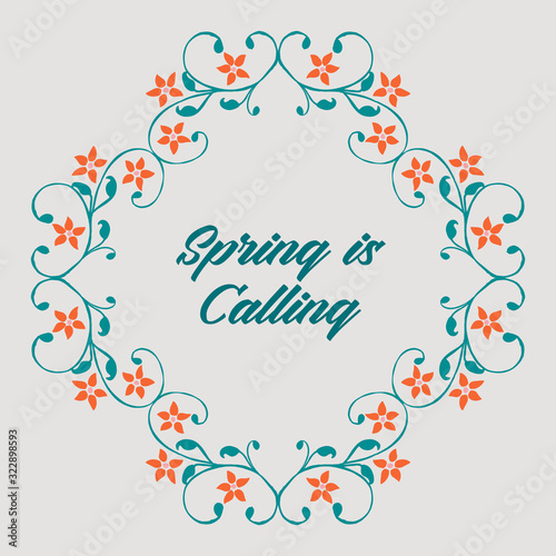 Seamless pattern of leaf and floral frame, for spring calling poster design. Vector