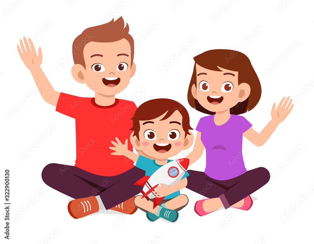 happy cute little kid boy sit with mom and dad happy cute little kid boy sit with mom and dad