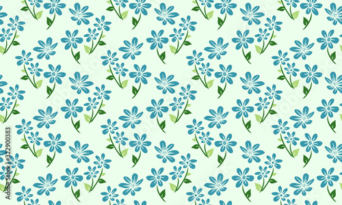 Modern spring floral pattern background, with leaf and flower design.