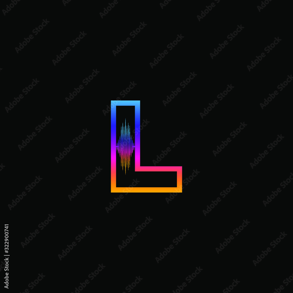 Initial Letter L Sound Weaves Logo Design Concept