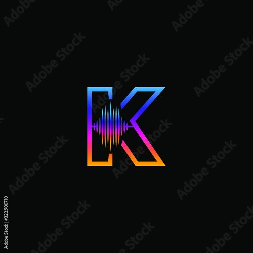 Initial Letter K Sound Weaves Logo Design Concept