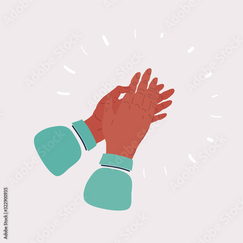 Applause human hands icon on white background.