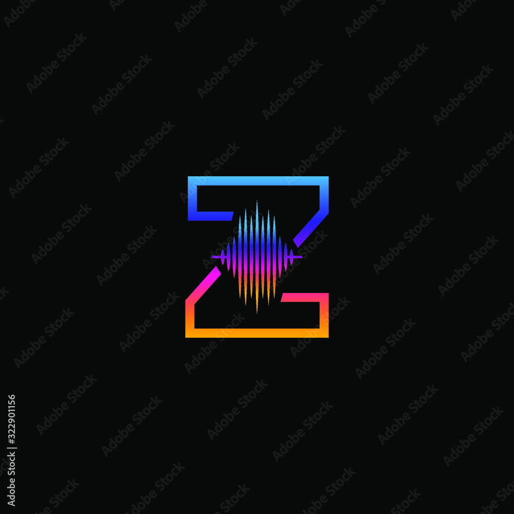 Initial Letter Z Sound Weaves Logo Design Concept