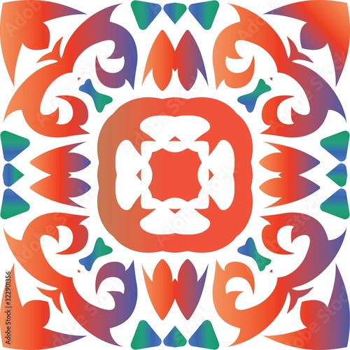 Ethnic ceramic tile in mexican talavera.