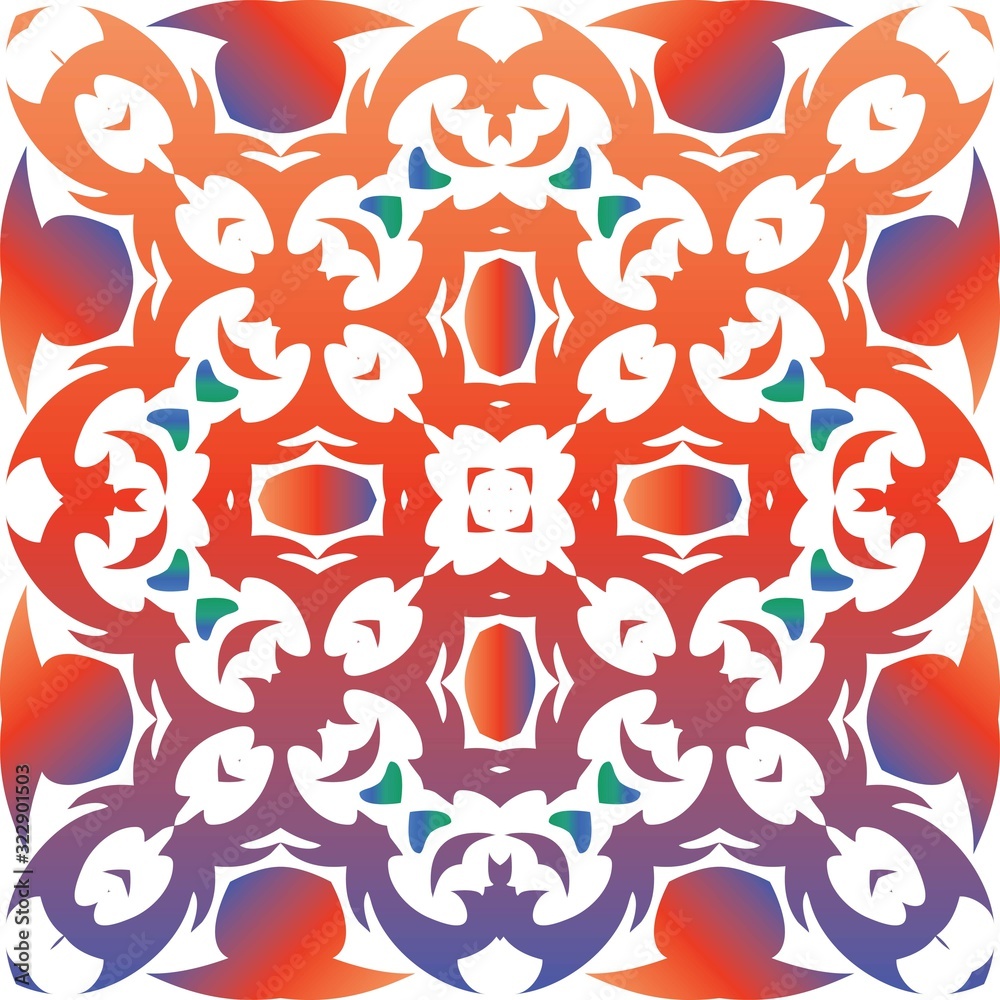 Fototapeta premium Antique ornate tiles talavera mexico.