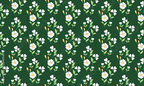 Unique poster for spring, with pattern background of leaf and floral.