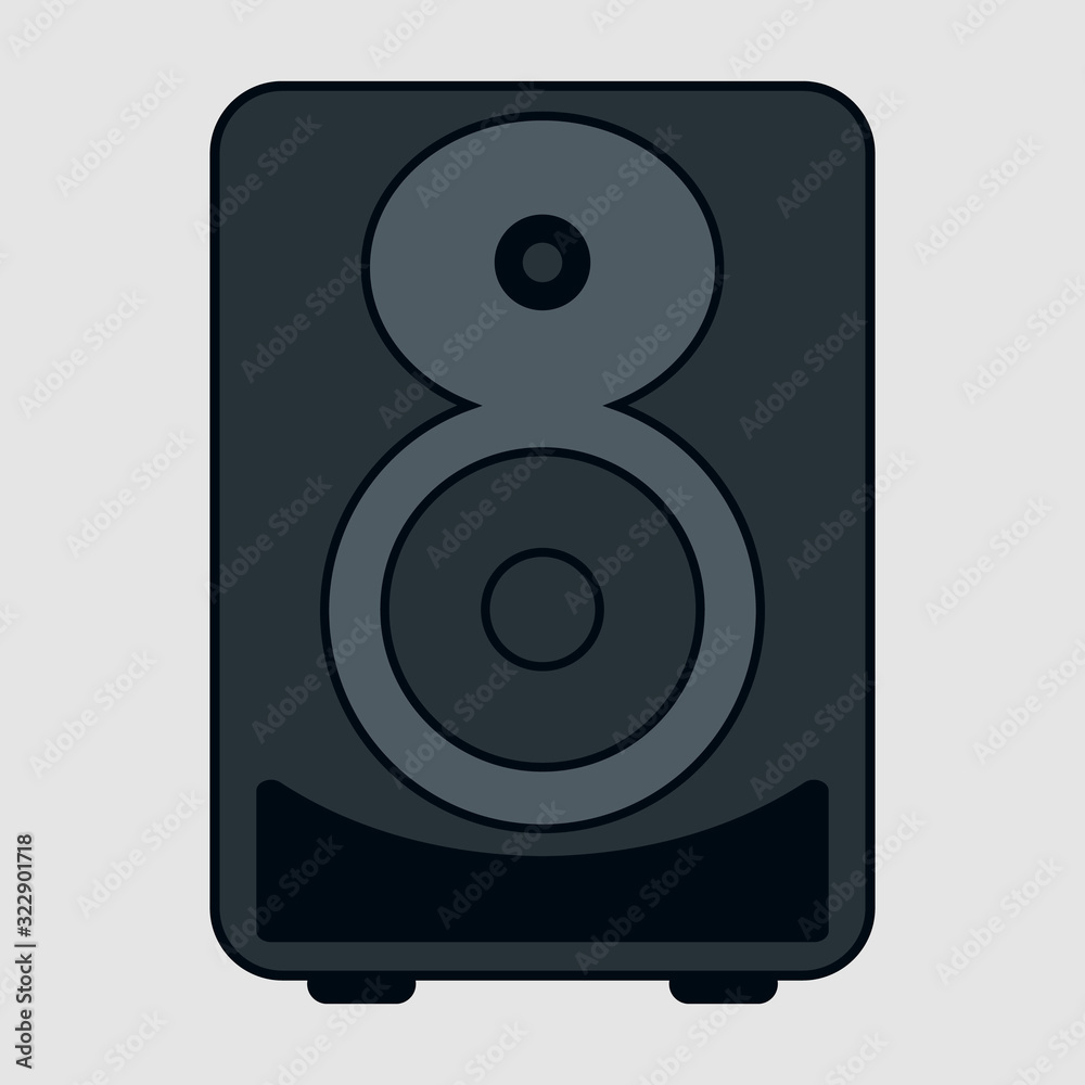 Musical speaker. Vector illustration design. Modern acoustic on white background. Musical speaker. Vector illustration design. Modern acoustic on white background.