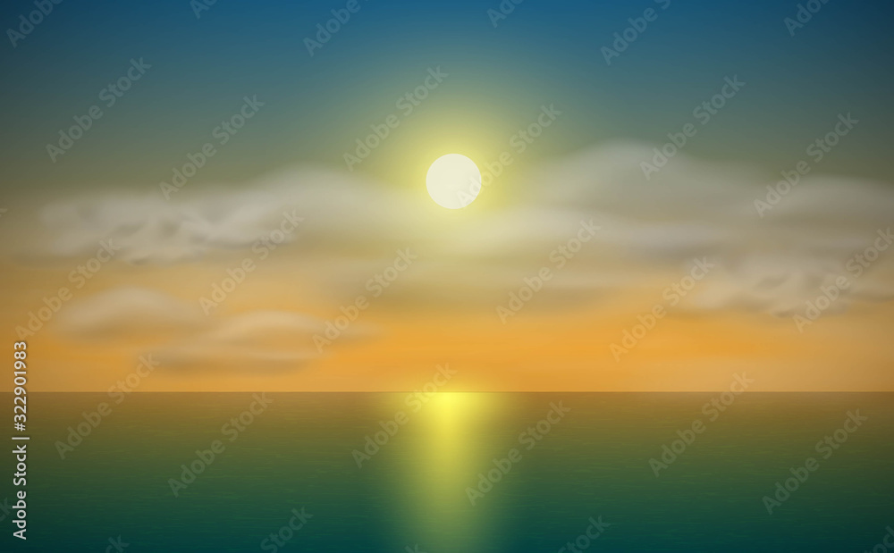 landscape of sunrise at the ocean	