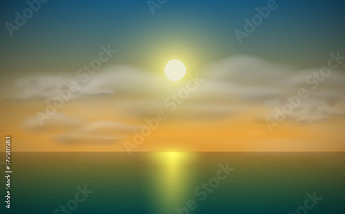 landscape of sunrise at the ocean 