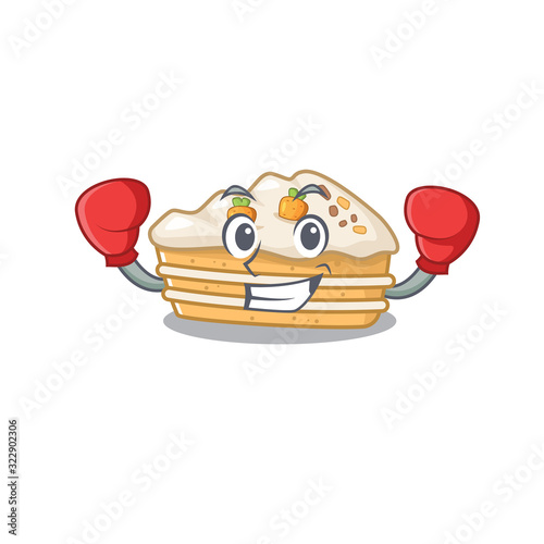 mascot character style of Sporty Boxing carrot cake