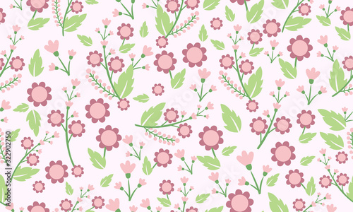 Elegant wallpaper for spring floral pattern background, with leaf and flower ornate.