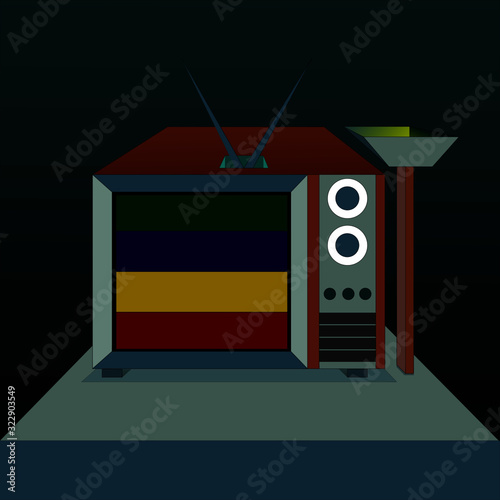 Televisor y Lámpara (Interior)